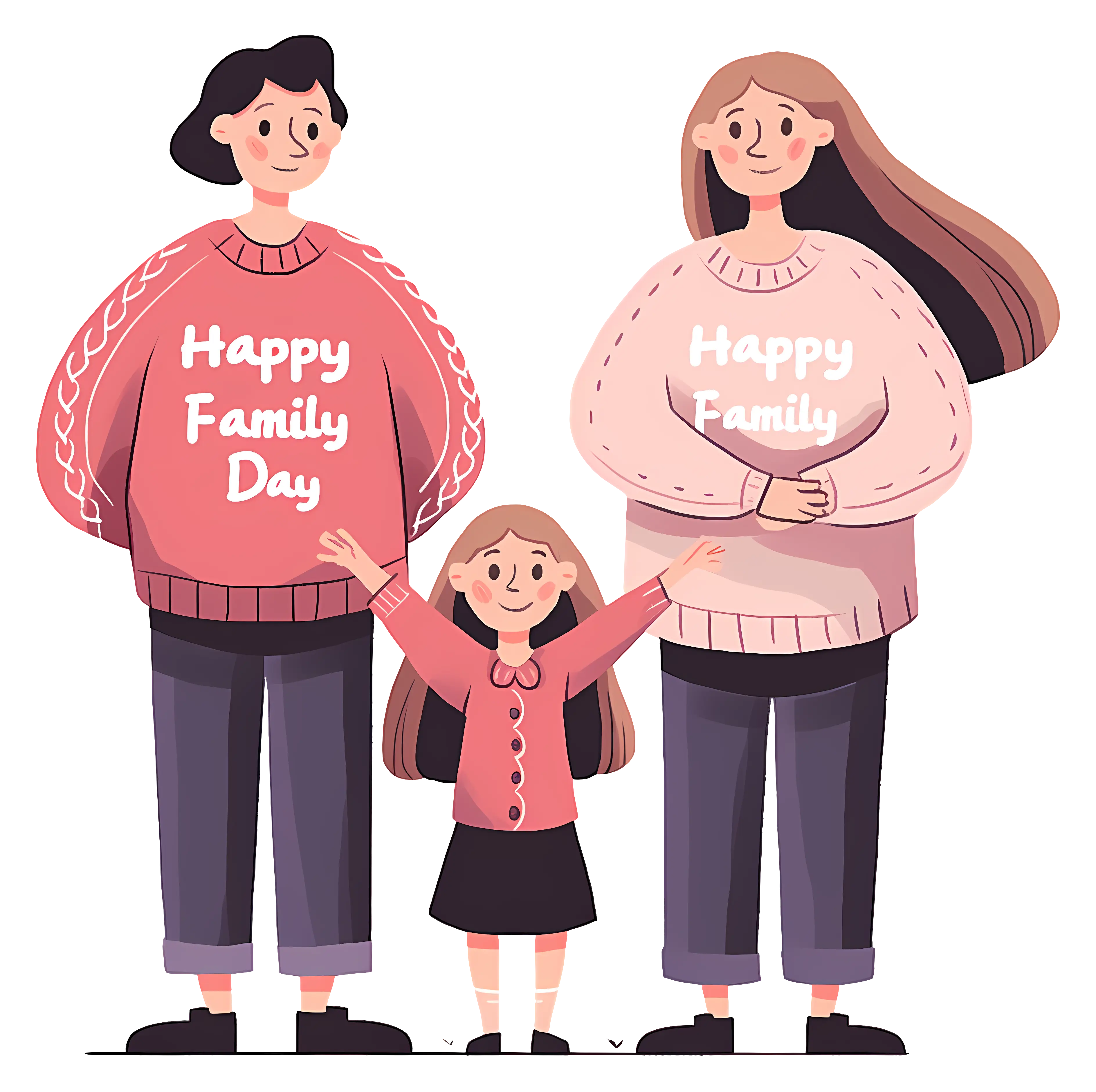 Happy Family Cartoon