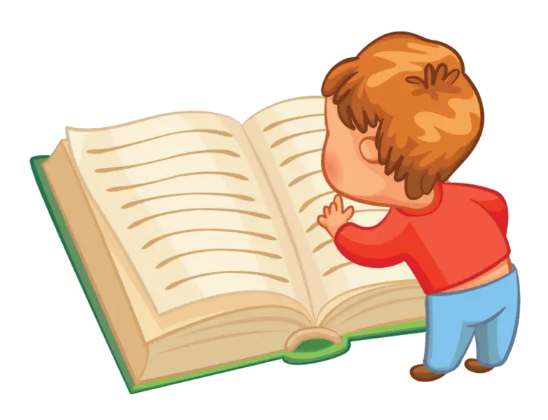 Child Reading a Book Illustration