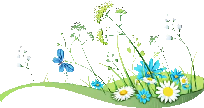 Serene Spring Meadow with Blue Flowers