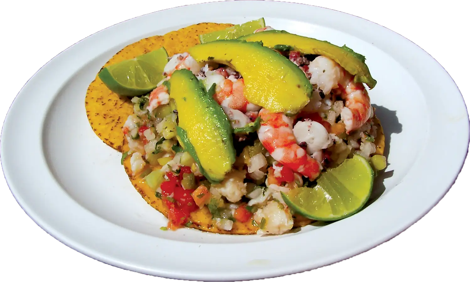 Shrimp Tostada with Avocado