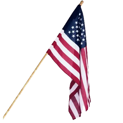 American Flag Waving on a Pole