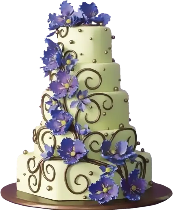 Decorative Cake with Purple Flowers