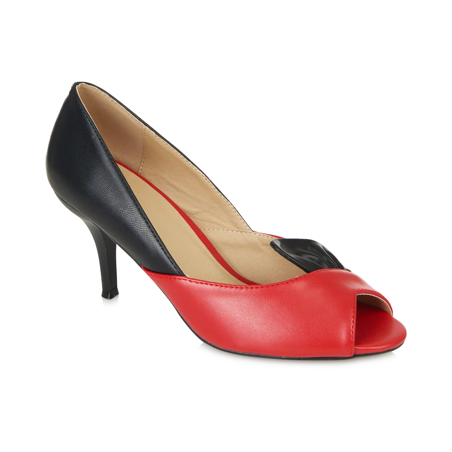 Elegant Red and Black Womenâ€™s High Heel Shoe