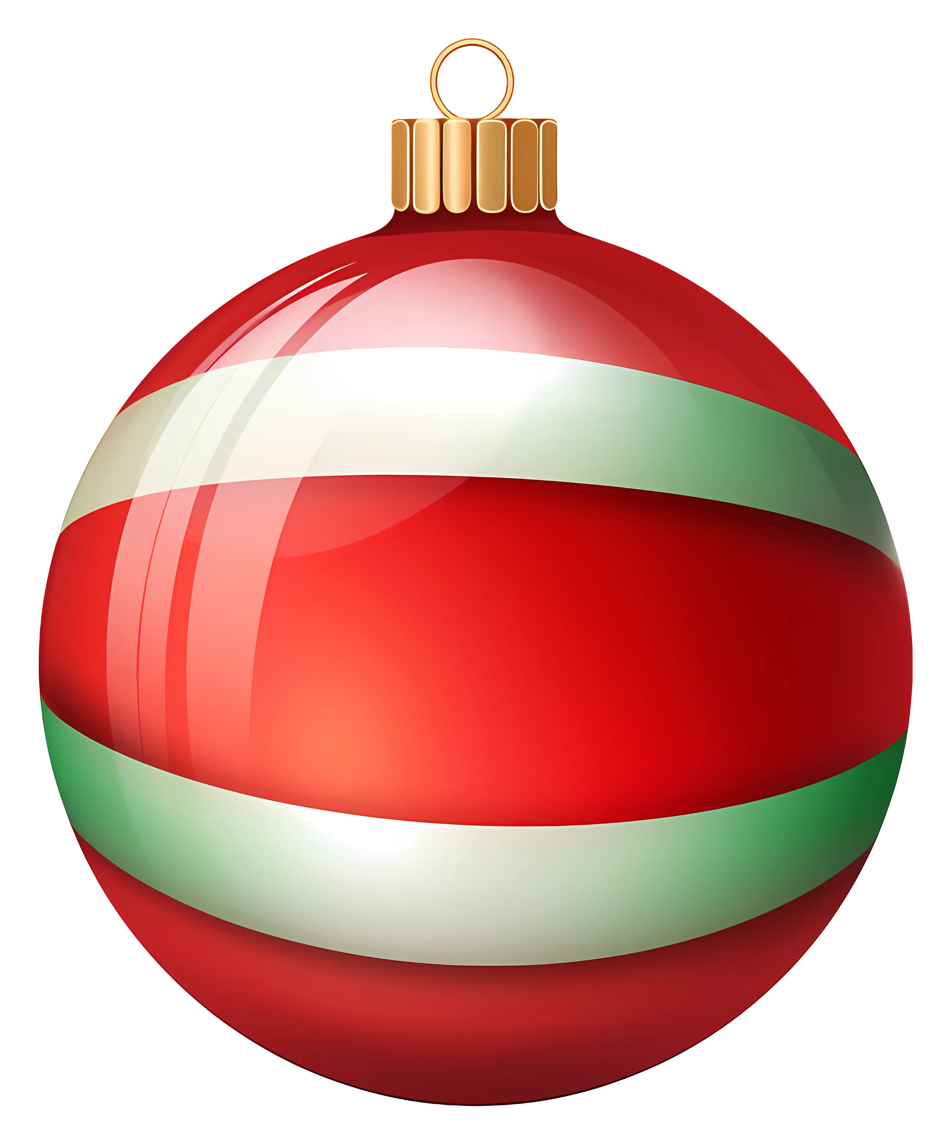 Red and Green Striped Christmas Ornament