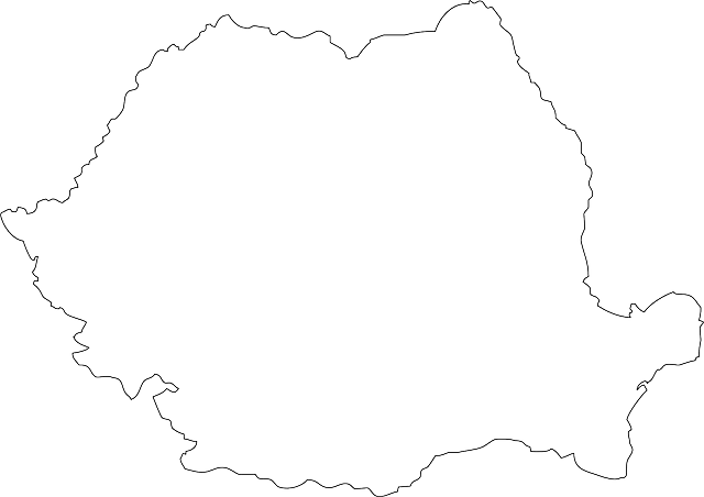 Romania Country Map Outline