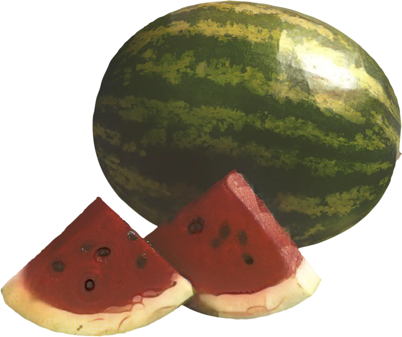 Whole Watermelon with Fresh Slices