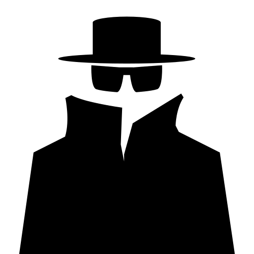 Mystery Silhouette of a Man in Hat and Sunglasses