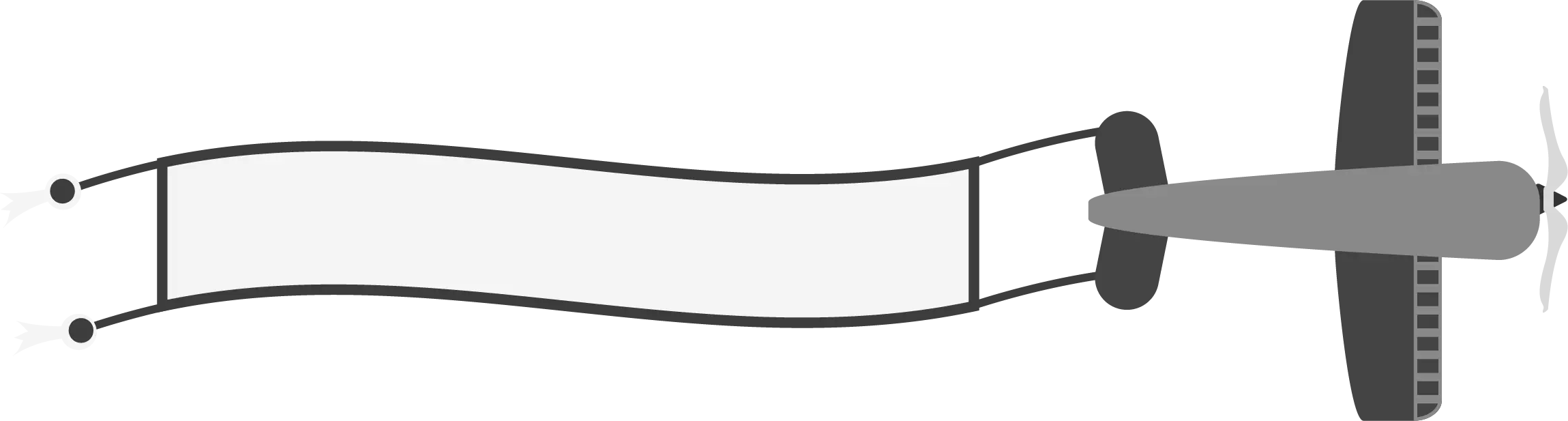 Airplane with Blank Banner for Advertisement