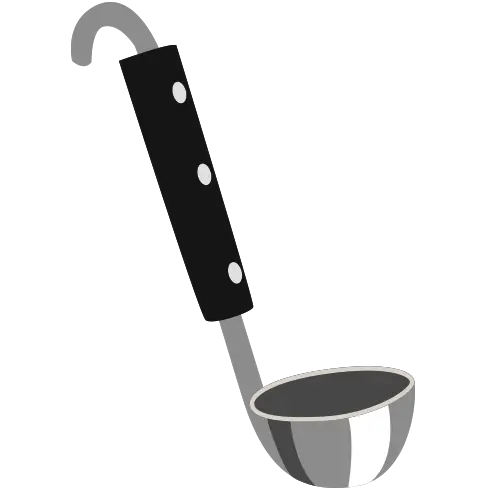 Metal Ladle with Ergonomic Black Handle