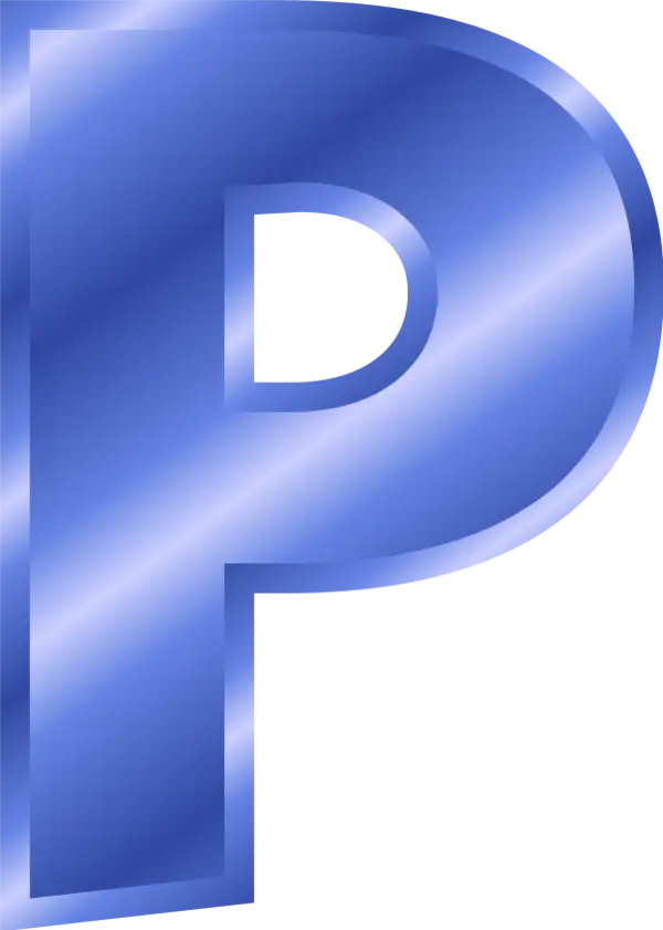 Shiny Blue Letter P