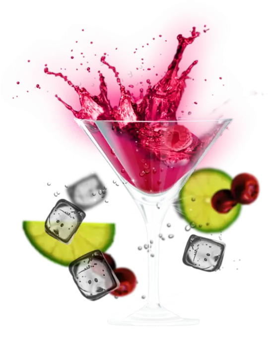 Refreshing Cocktail with Ice and Lime