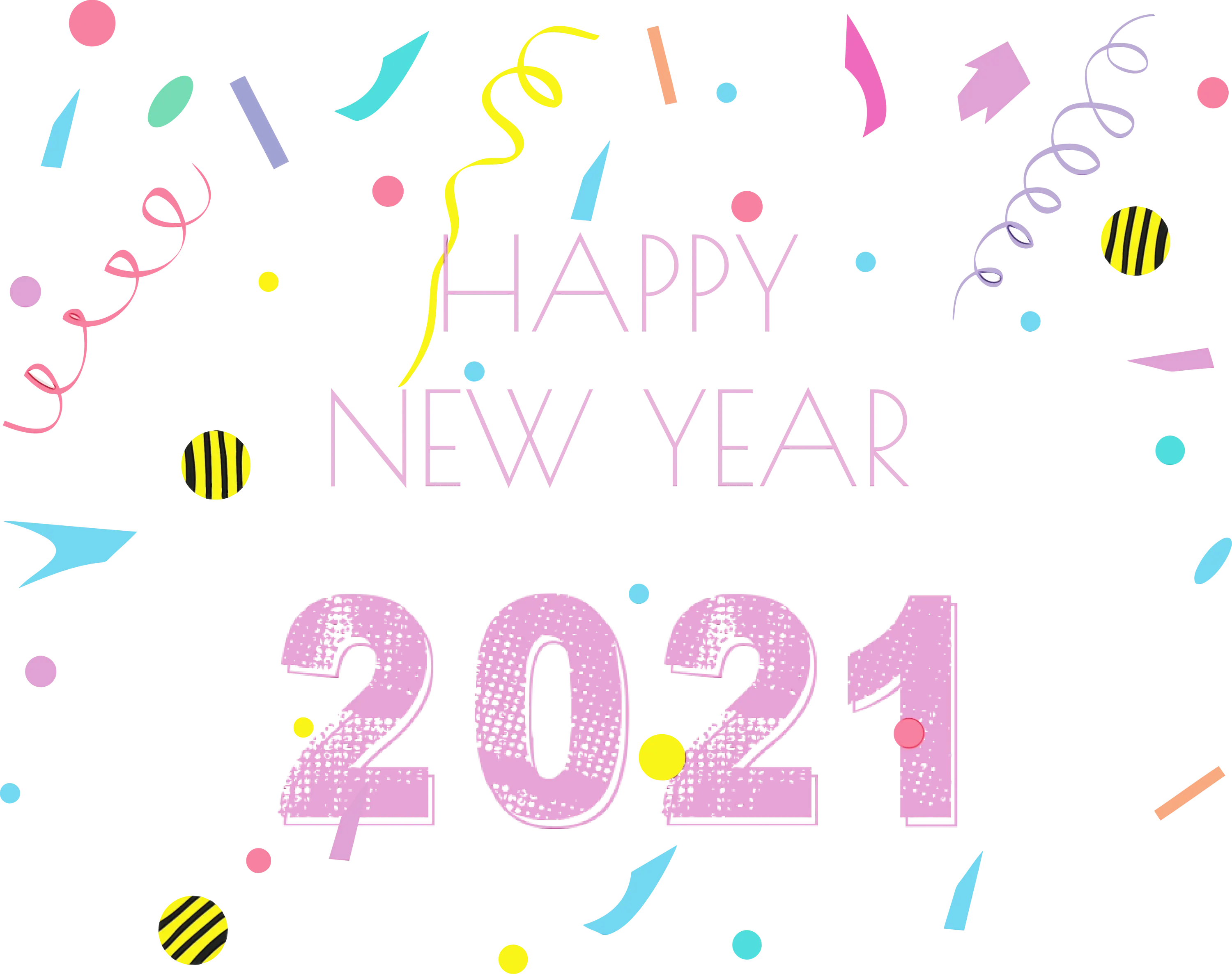 Happy New Year 2021 Confetti Design