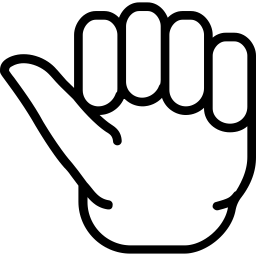 Black and White Hand Outline Gesture