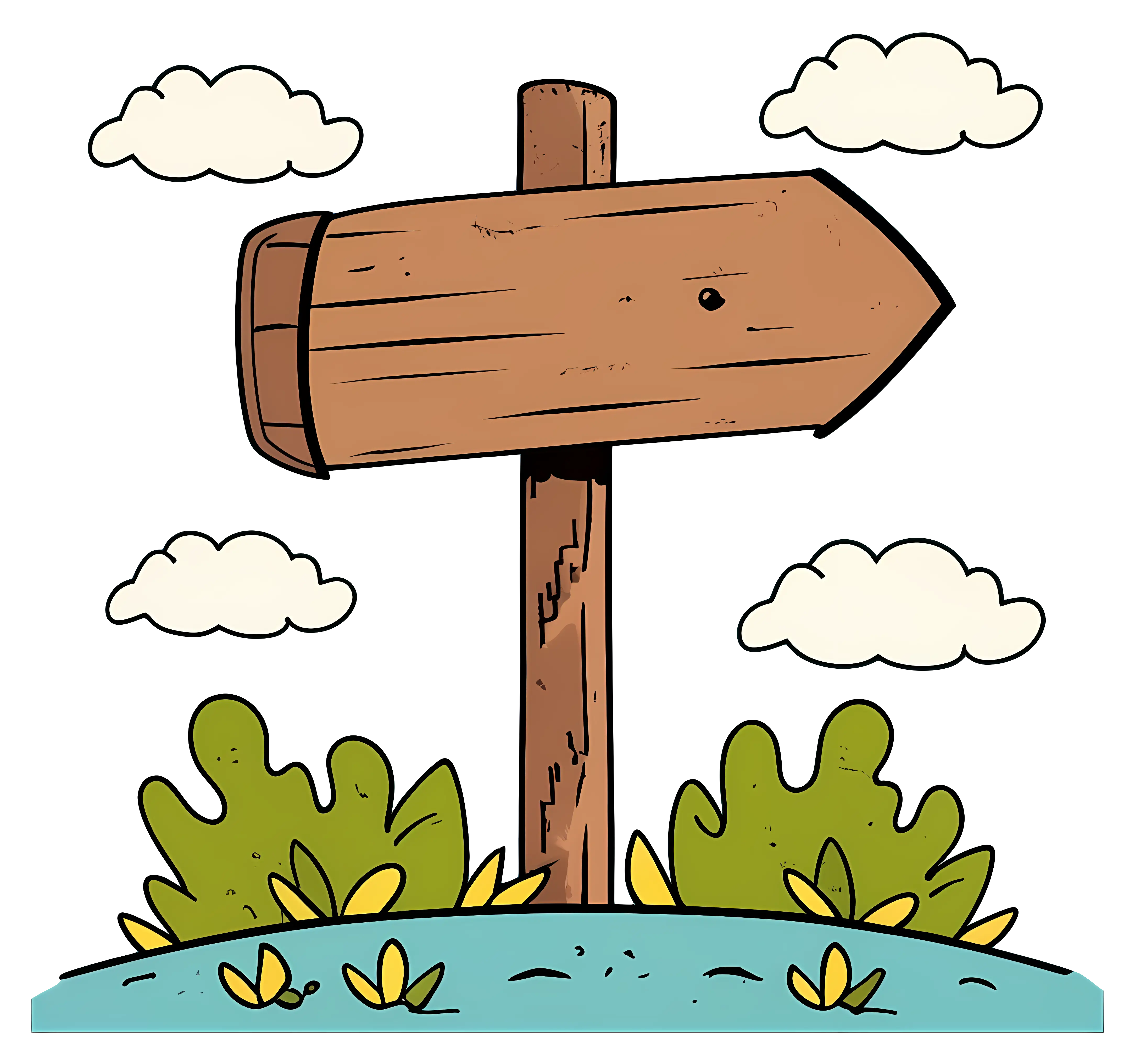 Wooden Signpost Illustration