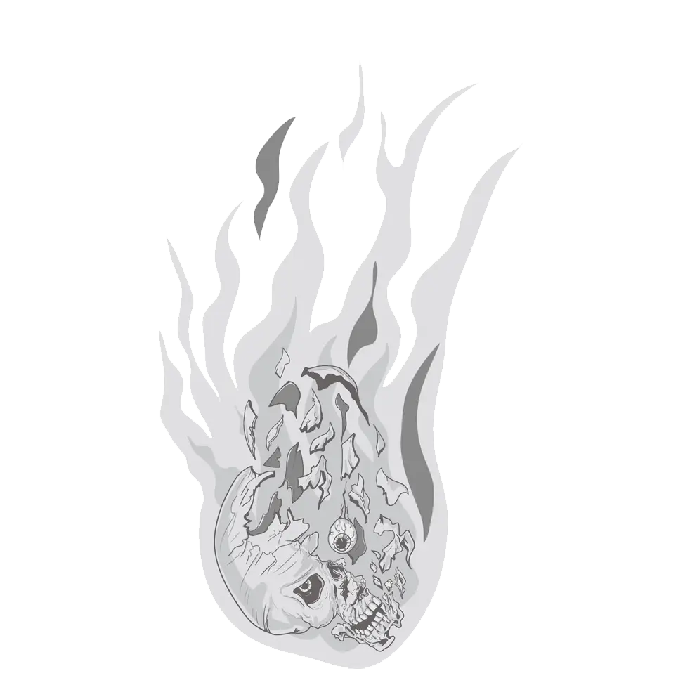 Flaming Skull Illustration