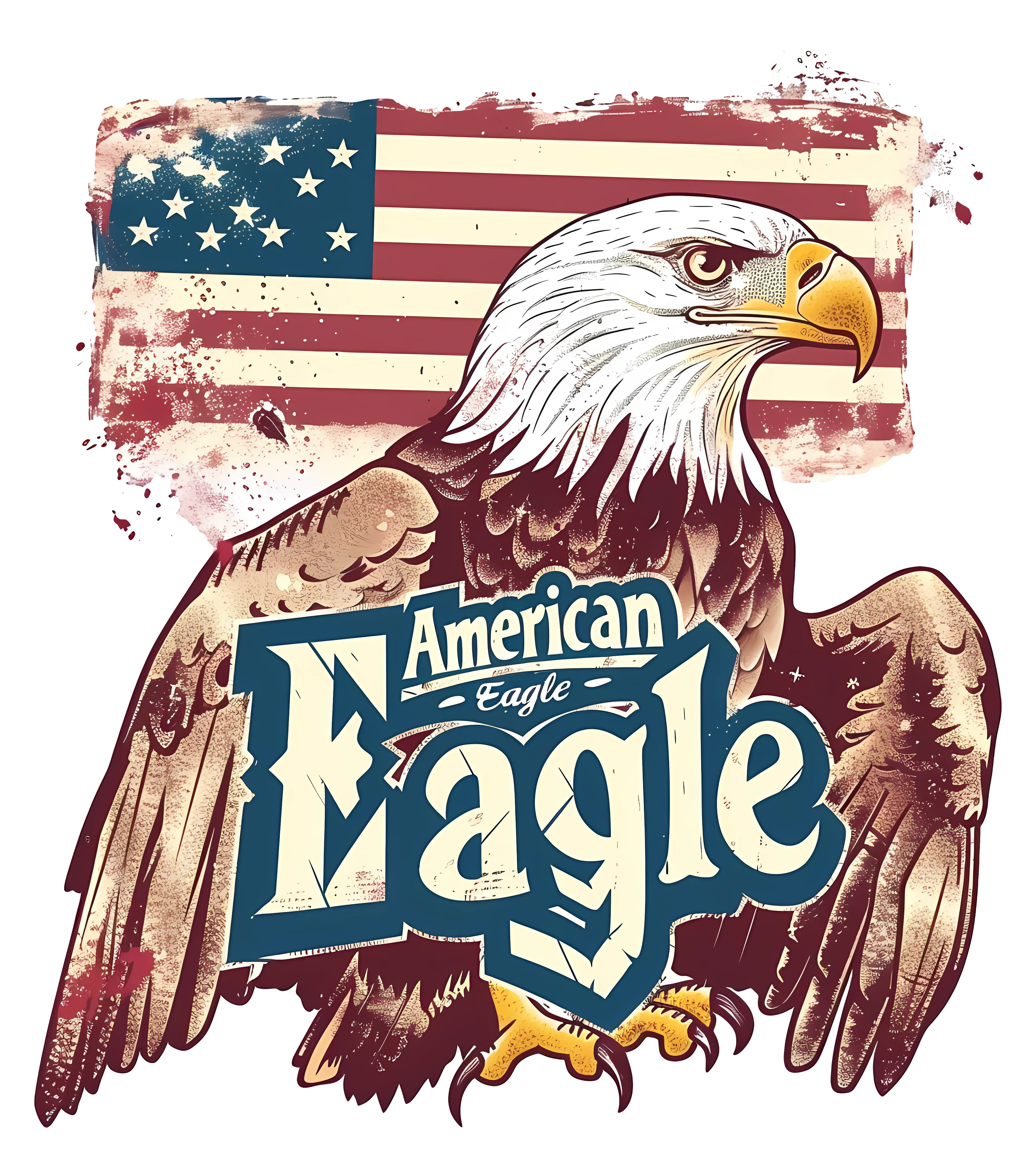 American Eagle with USA Flag Artwork