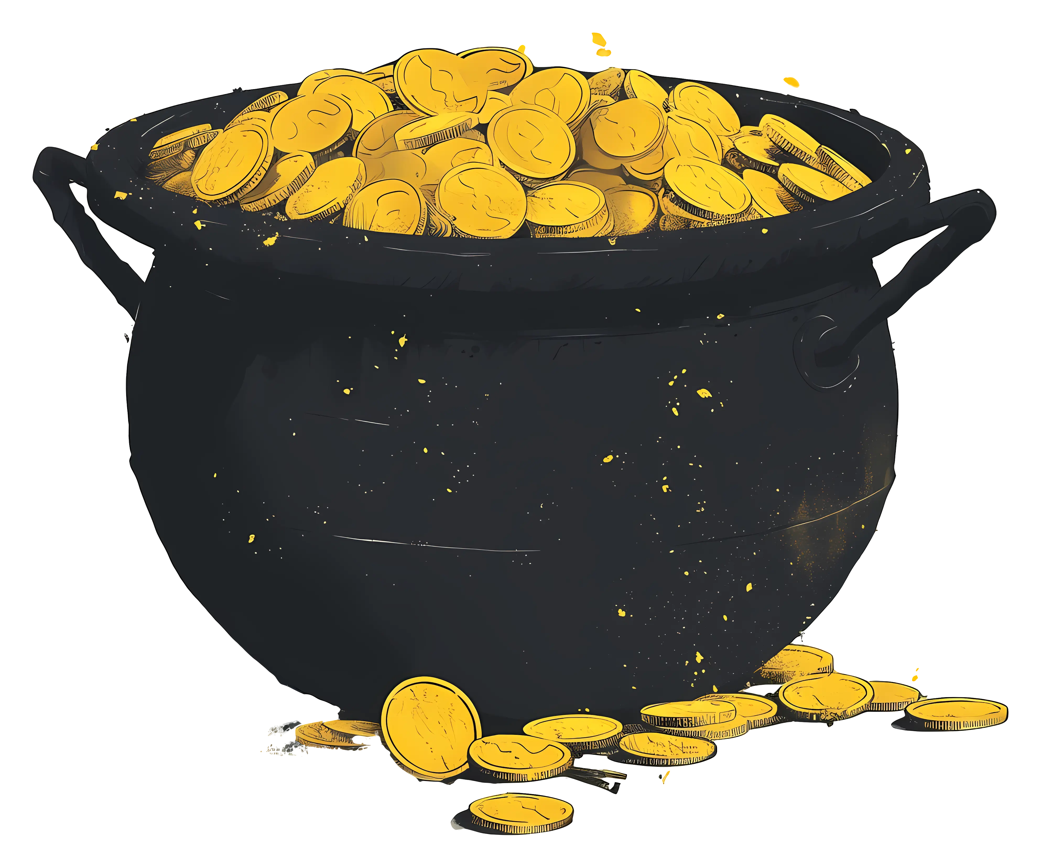 Pot Filled with Gold Coins