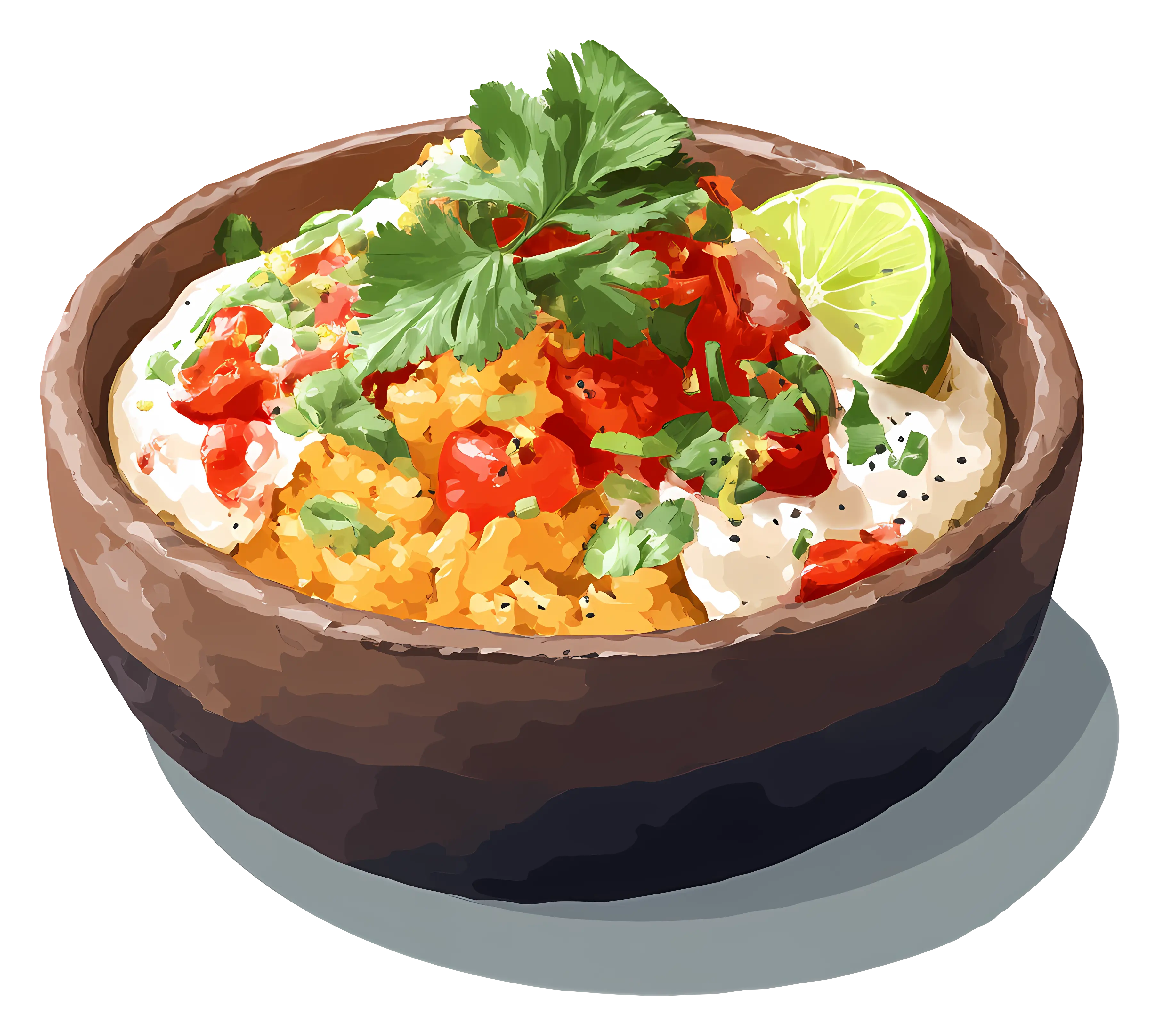 Colorful Rice Dish with Garnish