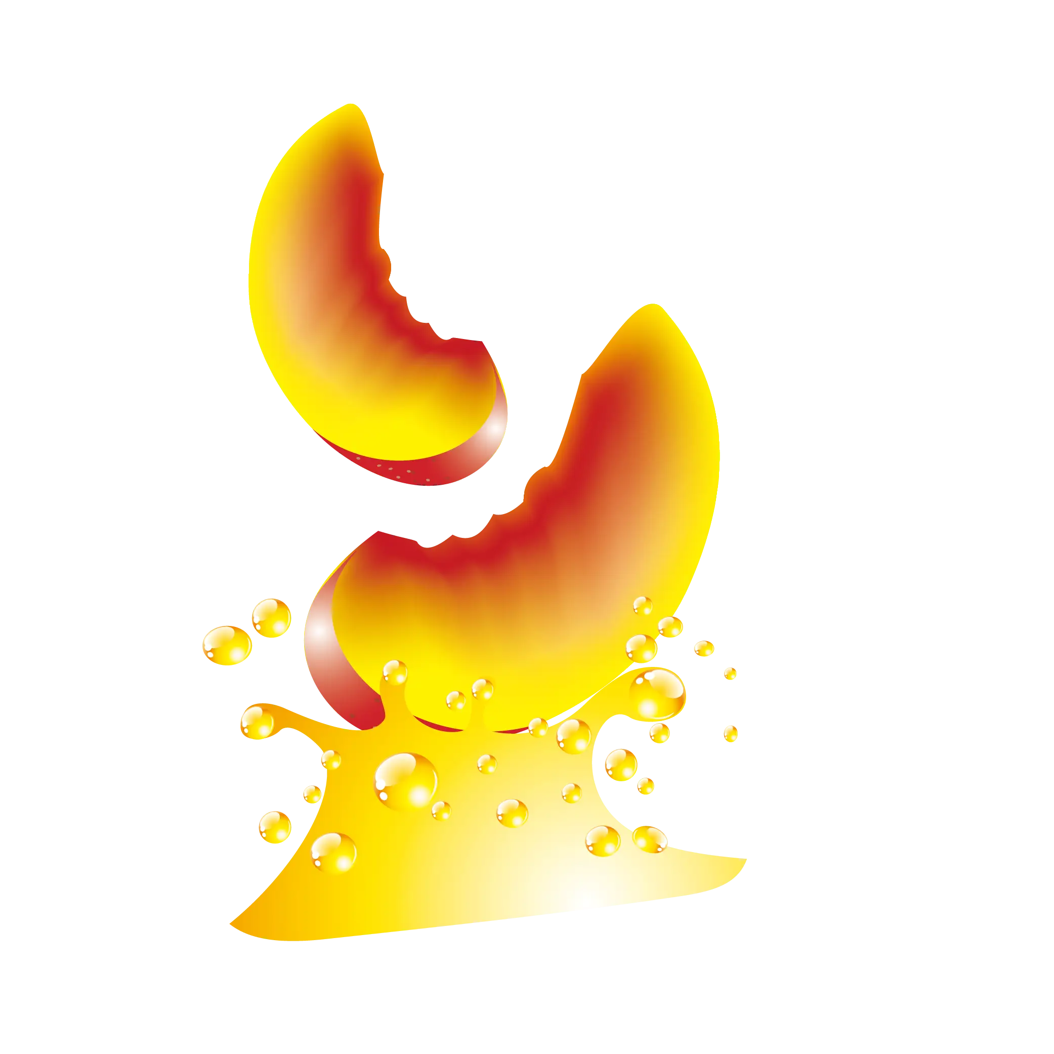 Peach Slices with Juice Splash