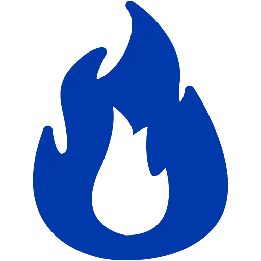 Blue Fire Icon Representing Energy or Heat