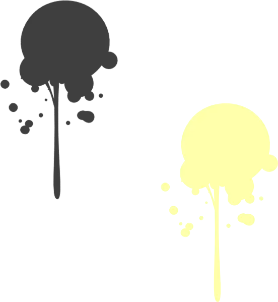 Black and Yellow Ink Splashes