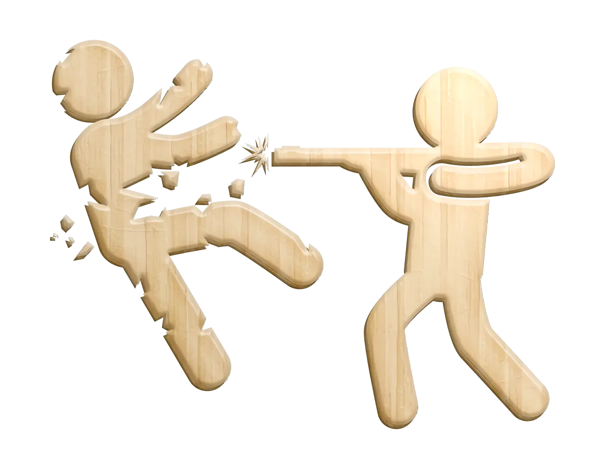 Wooden Fight Scene Icon
