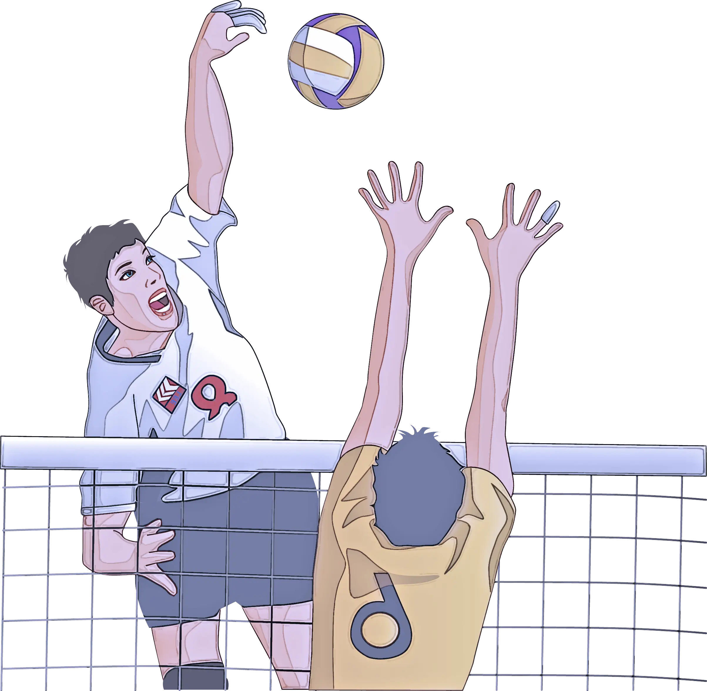 Volleyball Players in Action