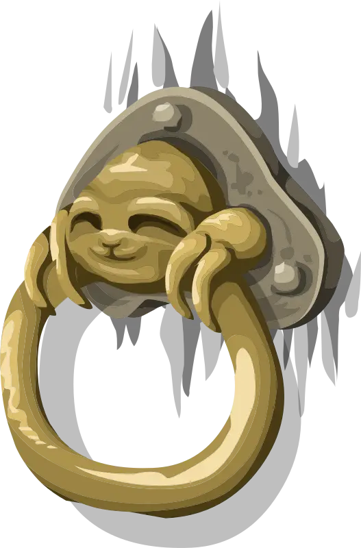 Artistic Golden Door Knocker with Unique Design