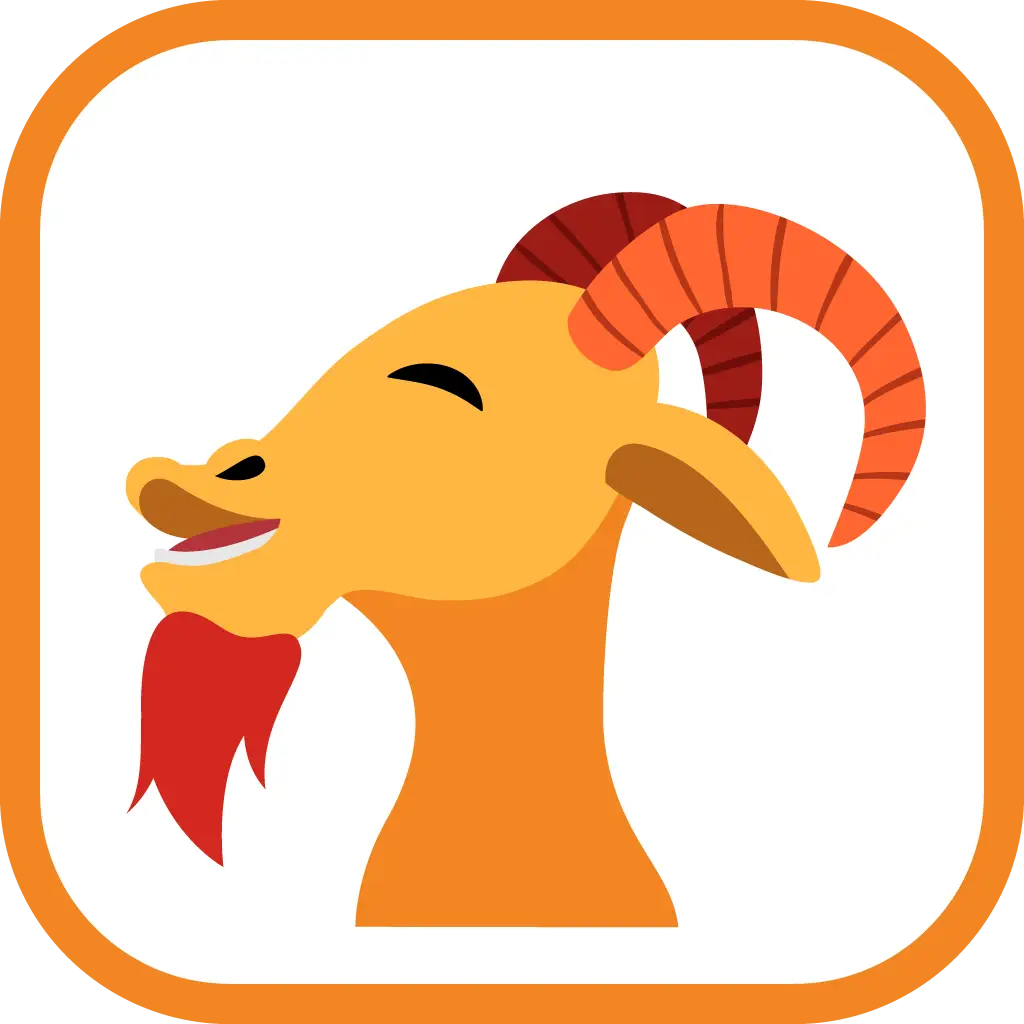 Smiling Cartoon Goat