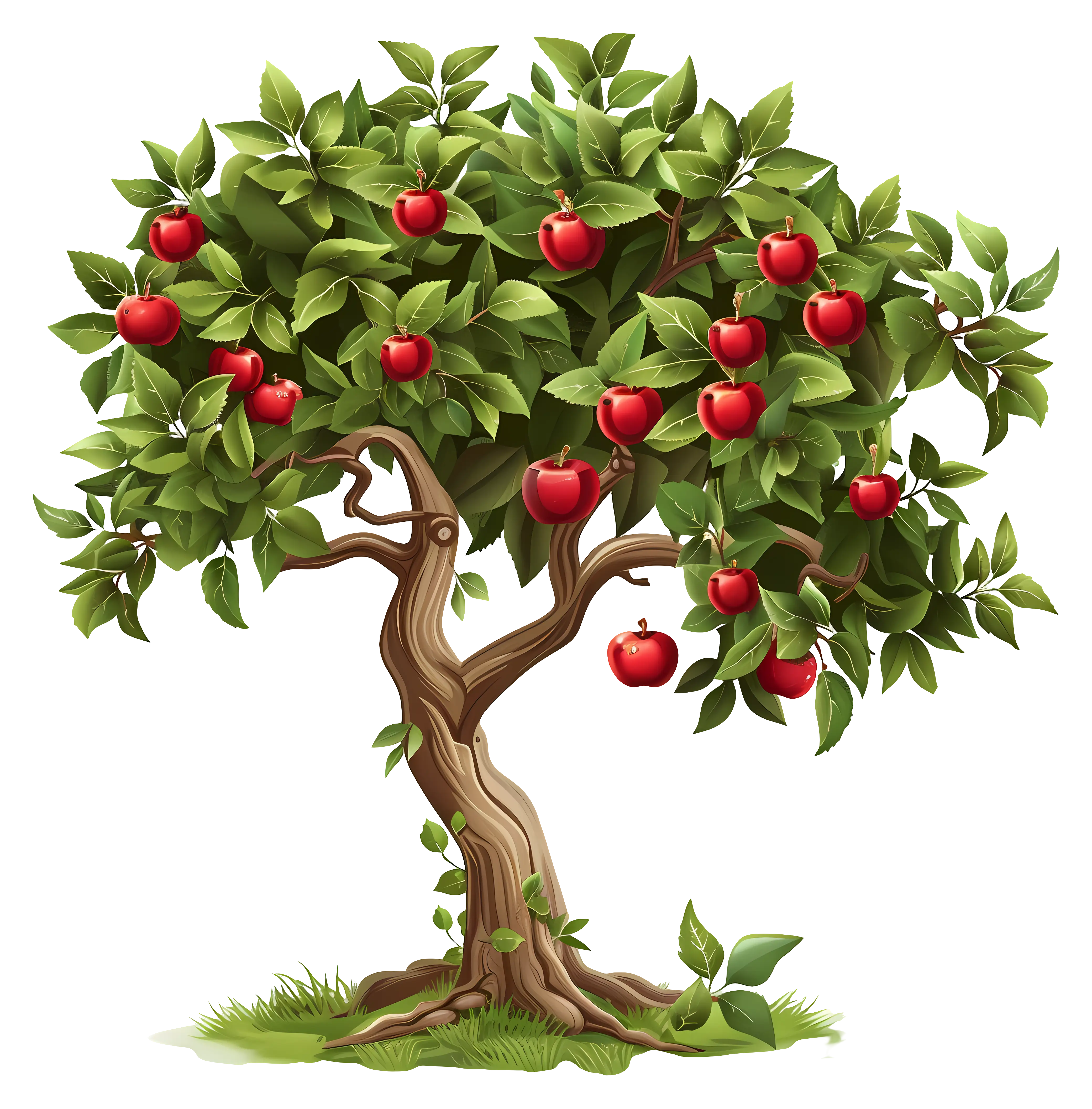 Apple Tree with Red Apples