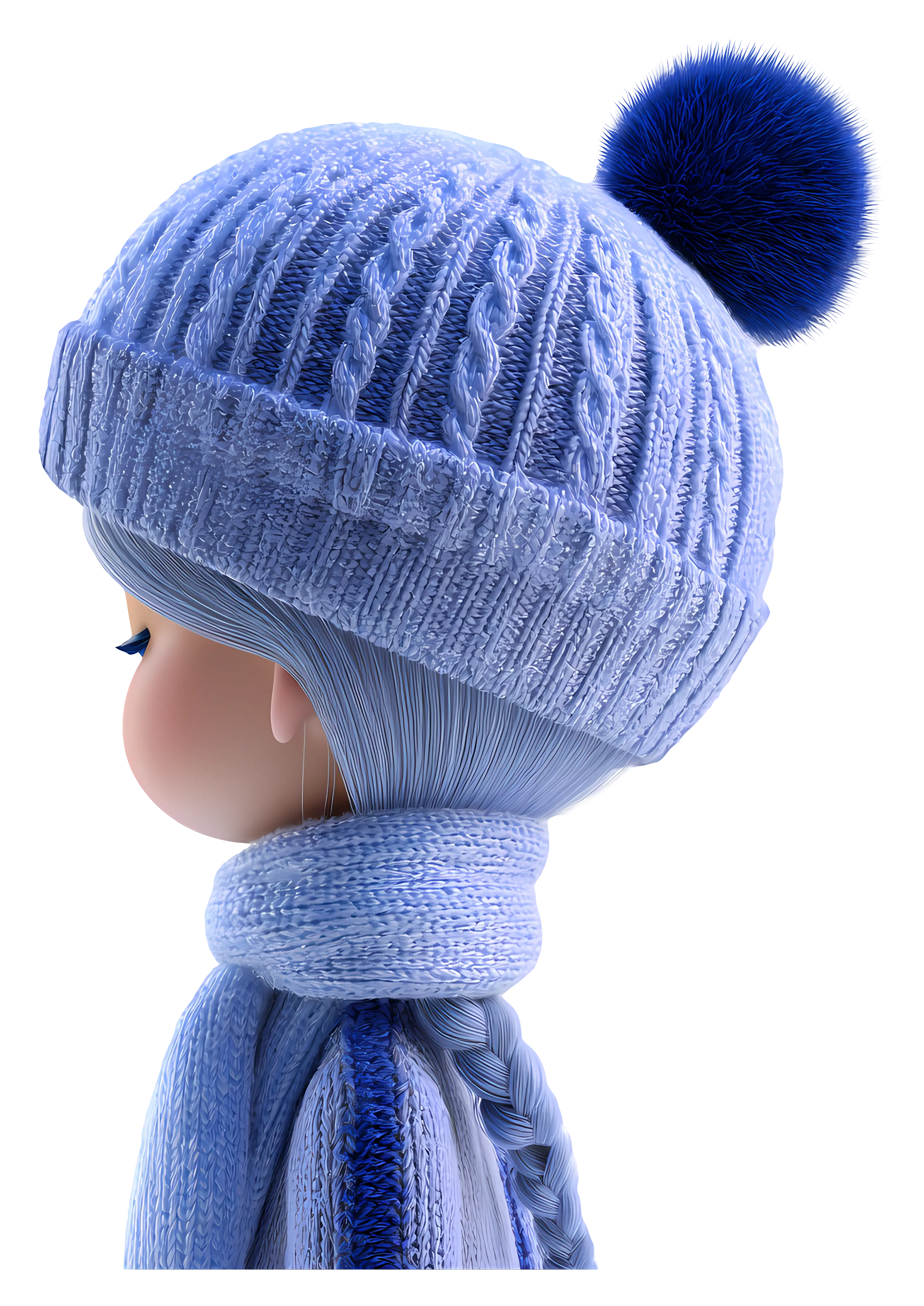 Person in Winter Clothes with Hat and Scarf