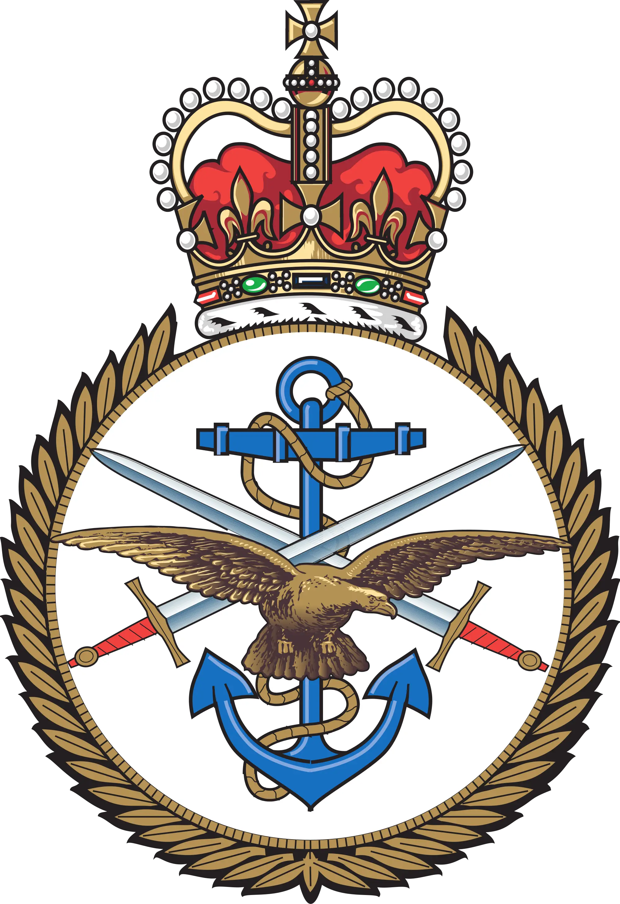 Military Badge with Crown Design