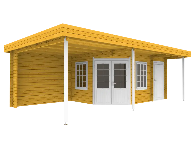 Wooden Outdoor Cabin with Covered Porch