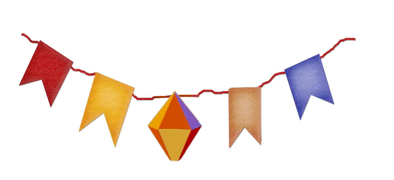 Colorful Party Flags Hanging Decoration
