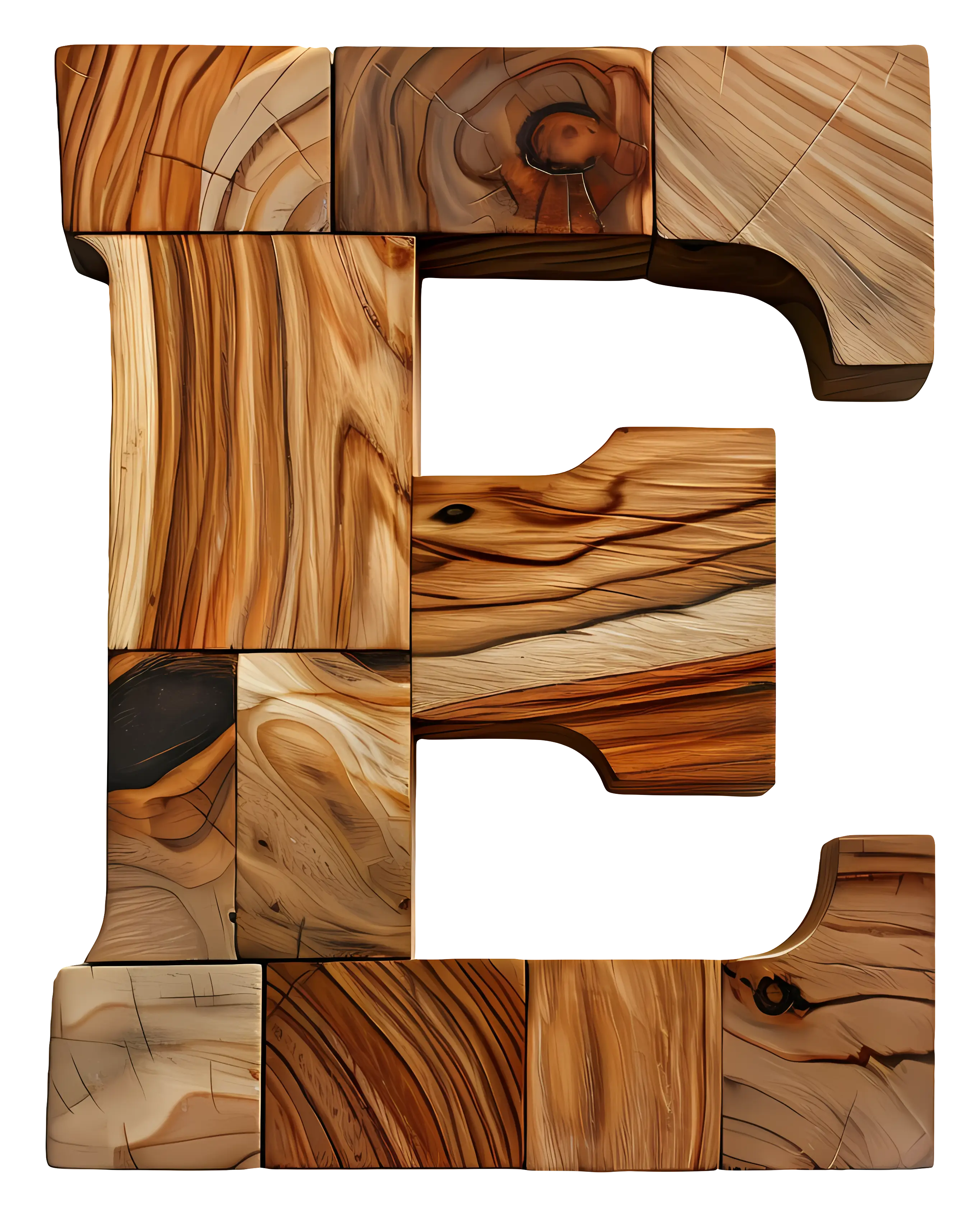 Wooden Letter E Block