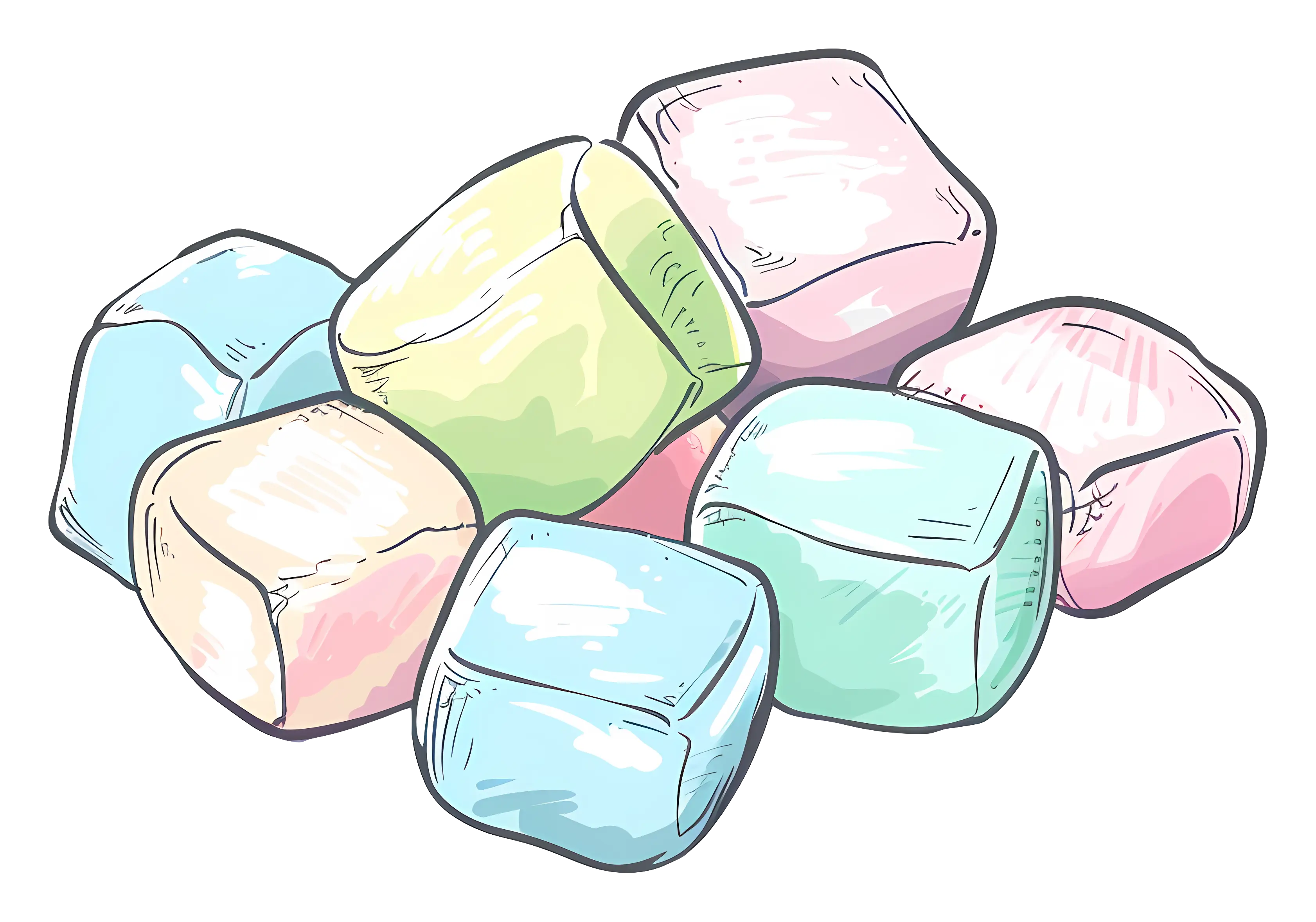 Colorful Marshmallows Illustration