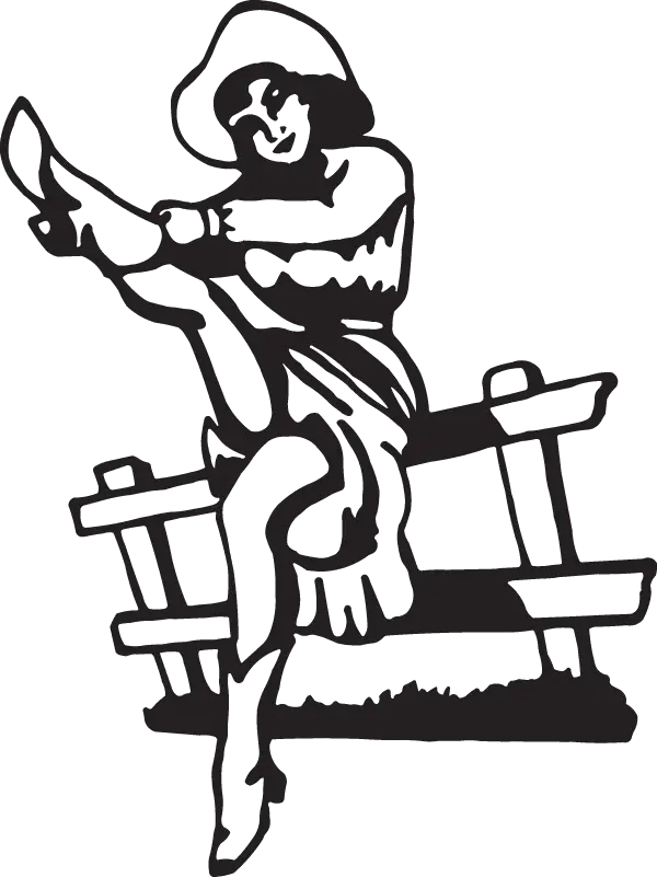 Vintage Silhouette of a Woman on a Bench