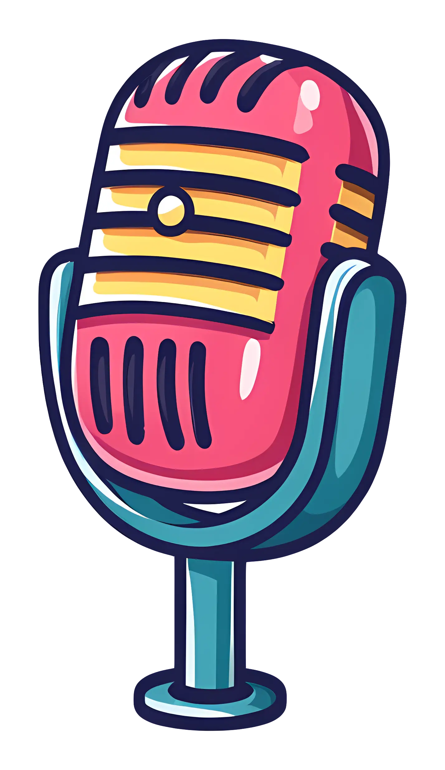 Retro Microphone Cartoon