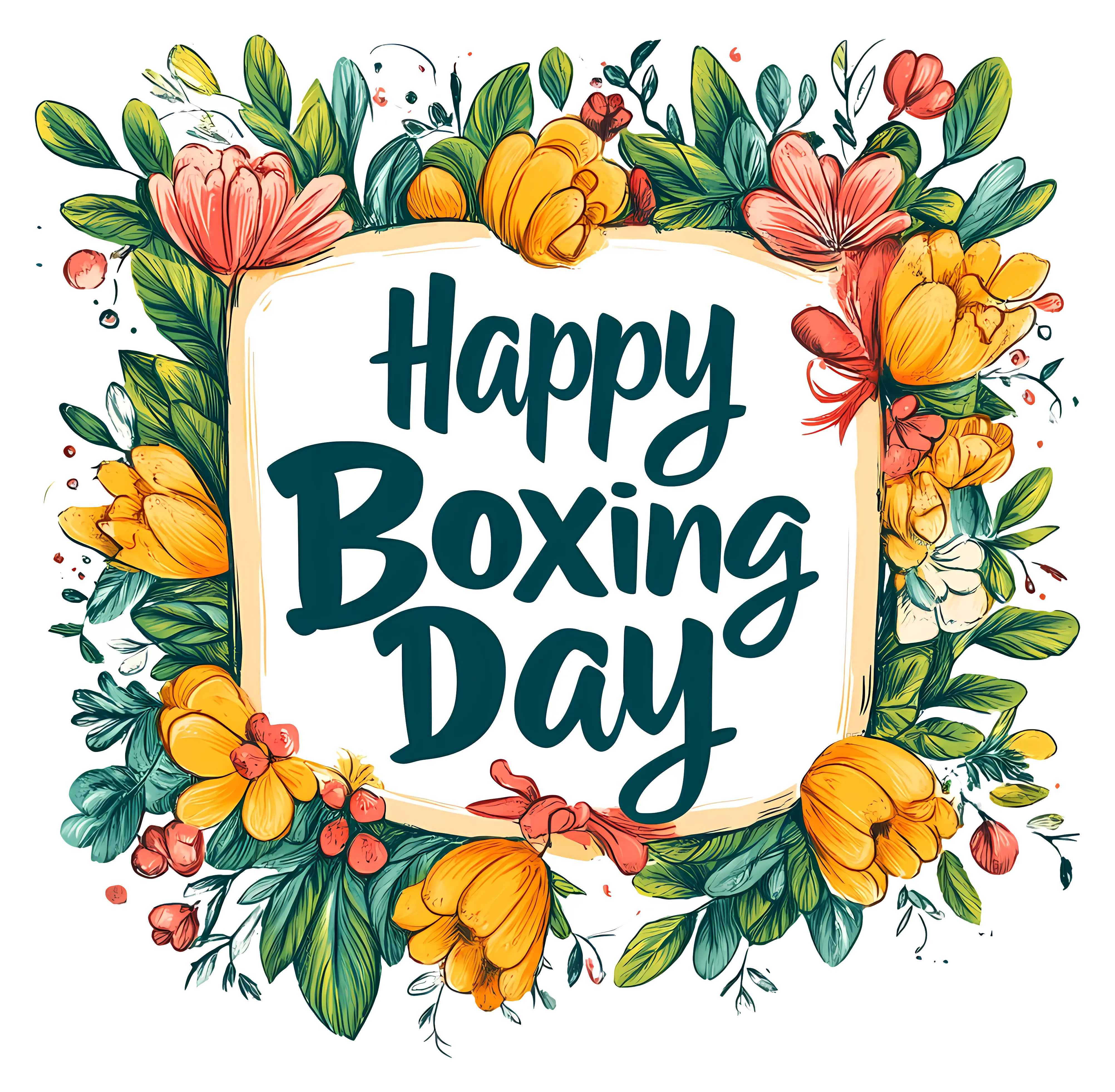 Happy Boxing Day Floral Greeting