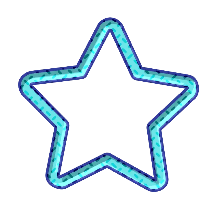 Blue Outlined Star with Glow Effect