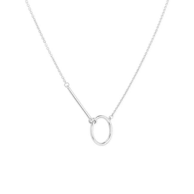 Minimalist Silver Necklace with Pendant