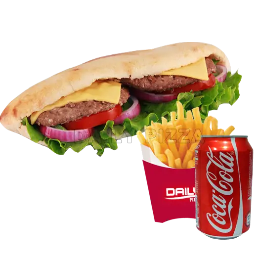 Burger, Fries, and Soda Fast Food Combo