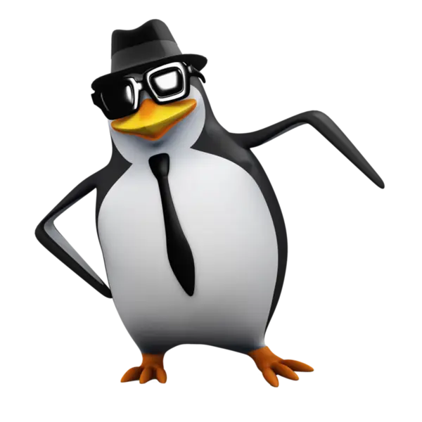 Cool Penguin with Hat and Glasses