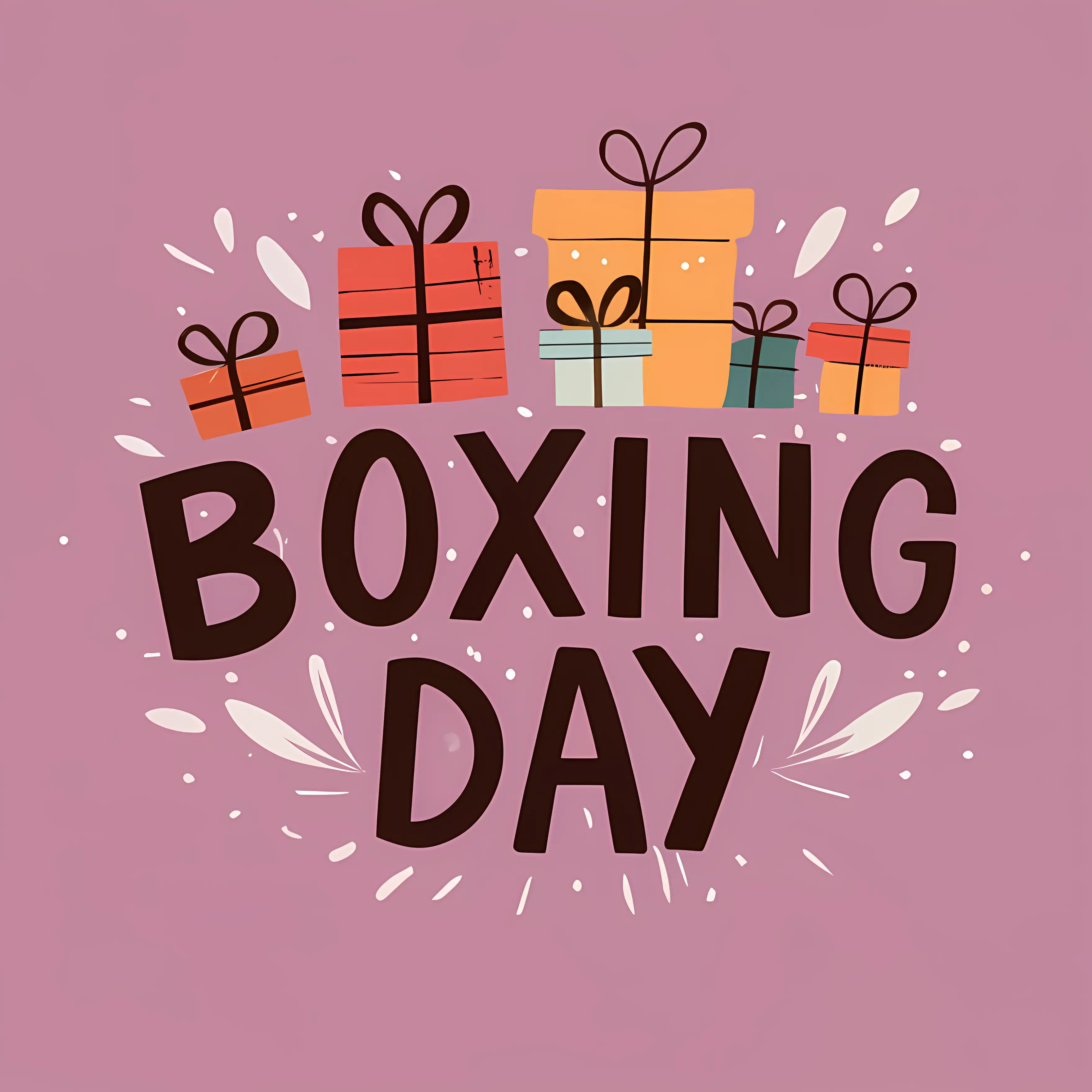Boxing Day Illustration with Gift Boxes