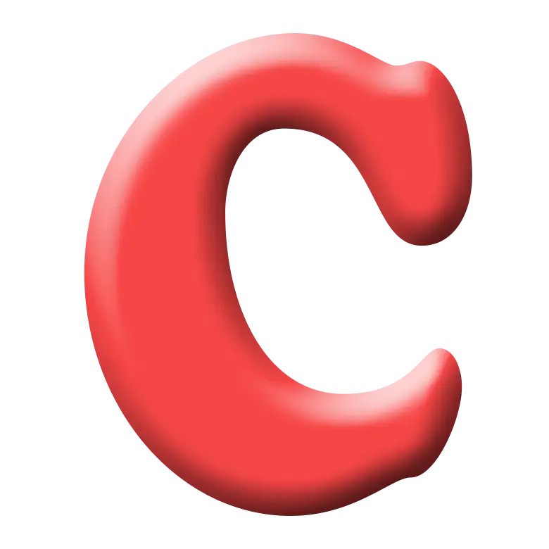 Bold Red Letter C Illustration