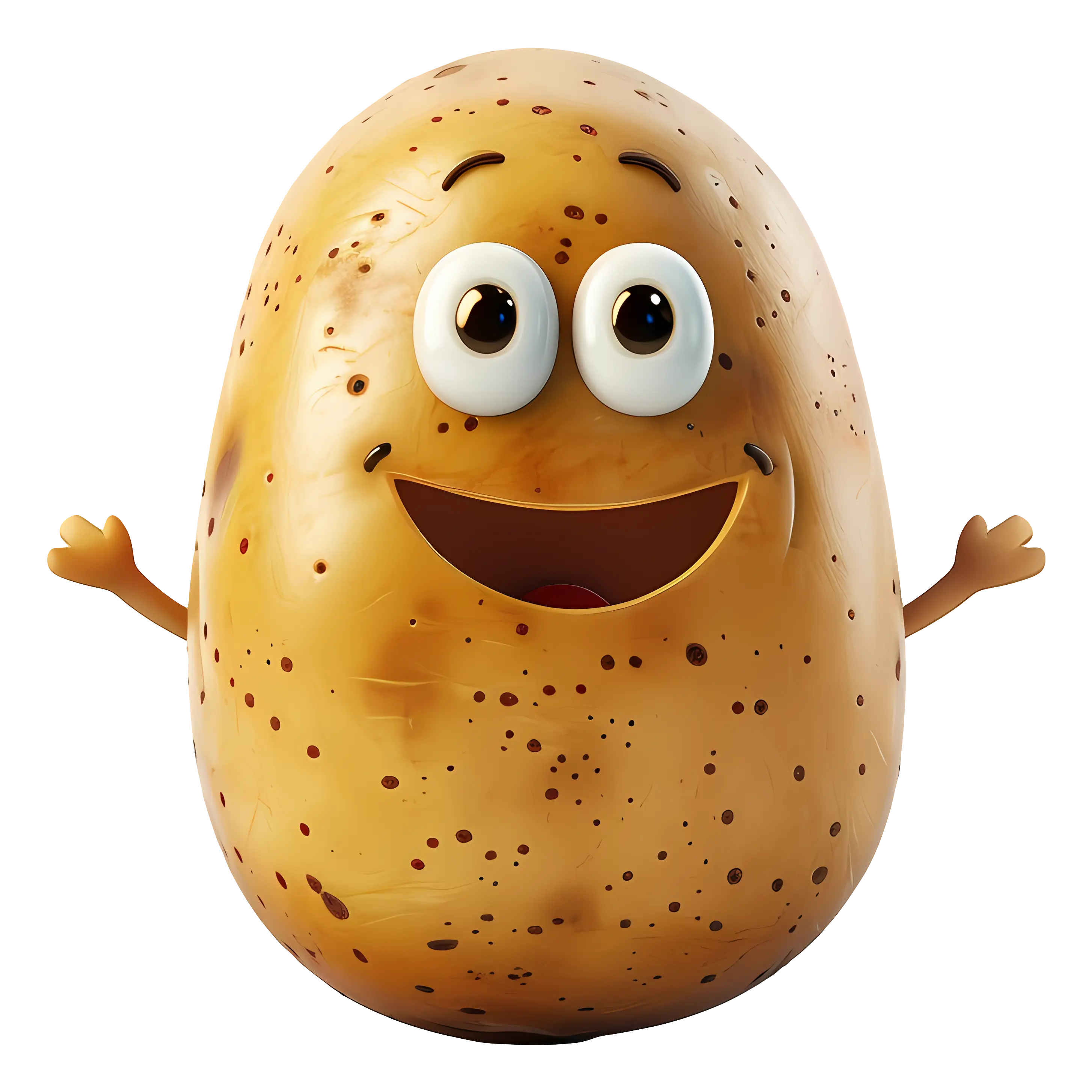 Happy Smiling Potato Cartoon Character