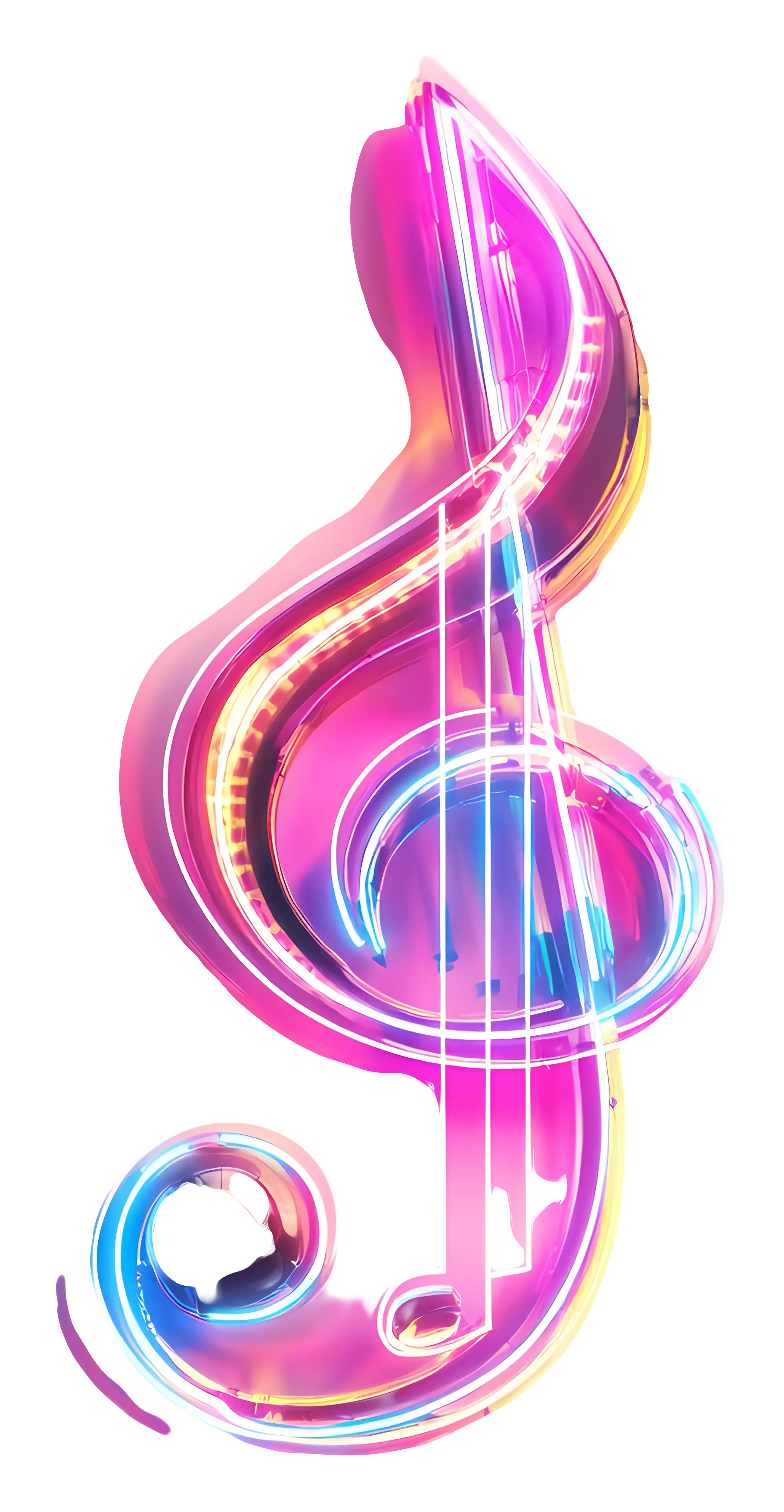 Colorful Treble Clef with Musical Notes
