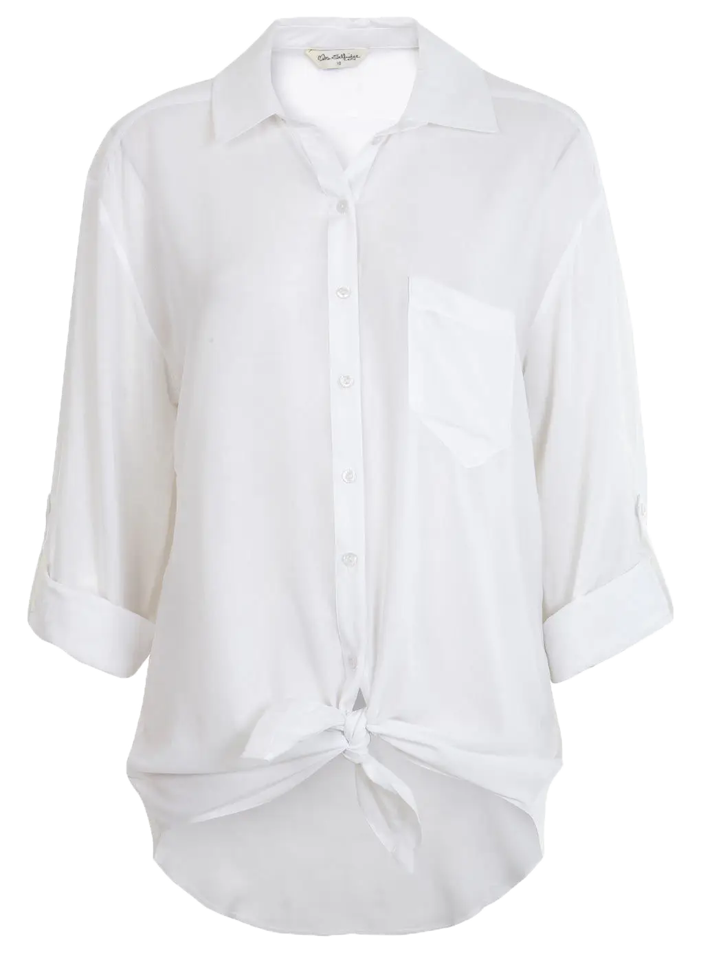 Casual White Button-Up Shirt