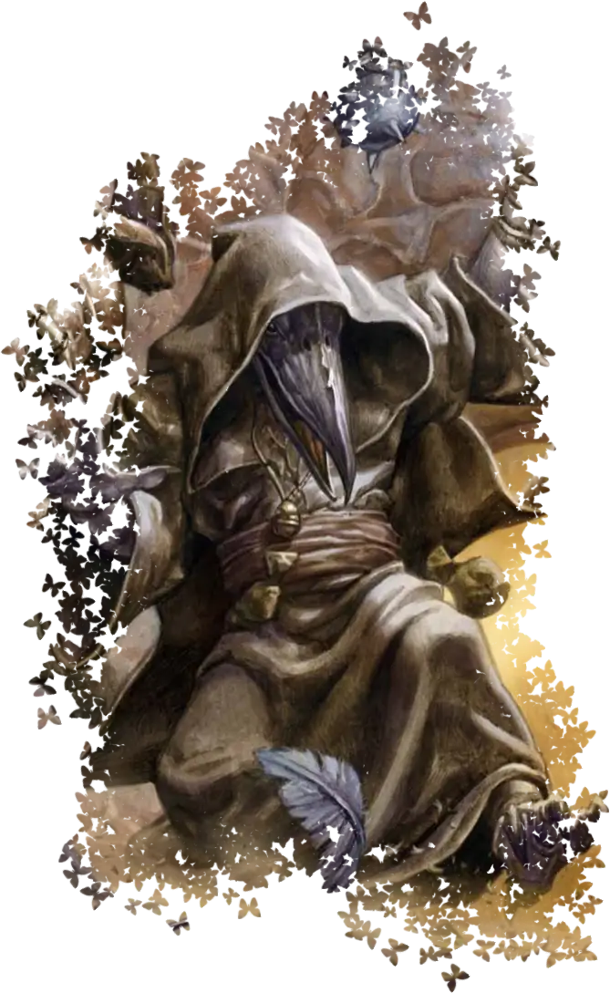 Mysterious Plague Doctor with Butterflies
