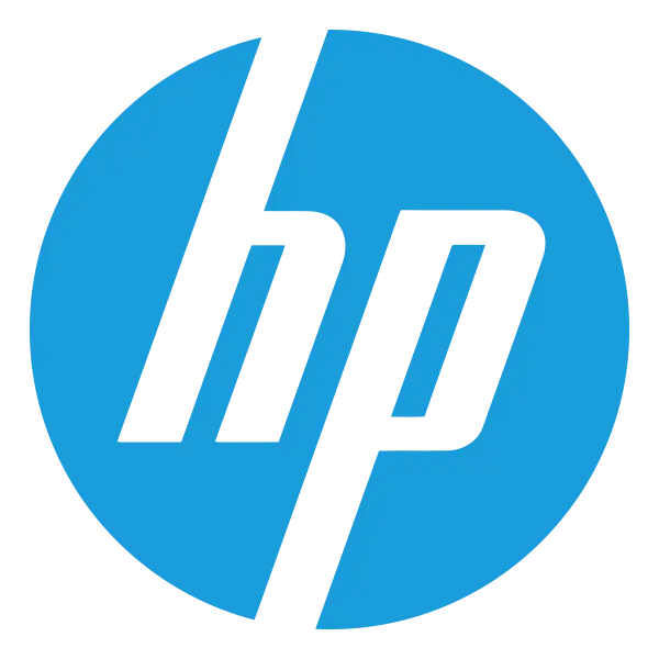 HP Logo with Blue Background